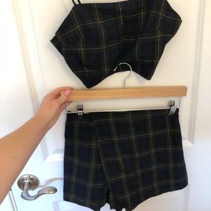 Purr Melrose plaid skort set